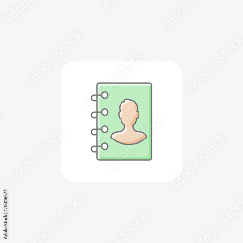 Contacts awesome lineal color icon , vector, pixel perfect, illustrator file