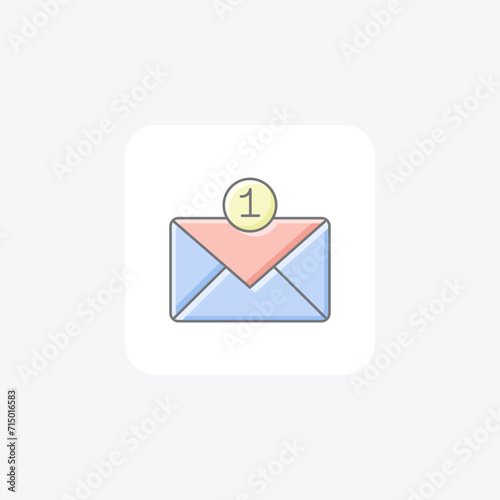 Email awesome lineal color icon , vector, pixel perfect, illustrator file