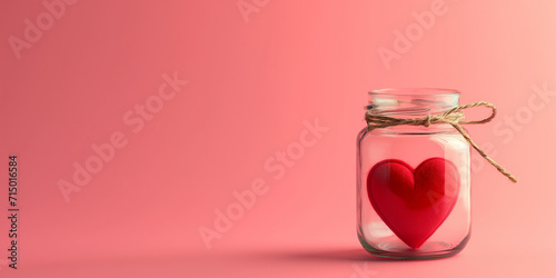 a glass jar full of red hearts valentine gift concept