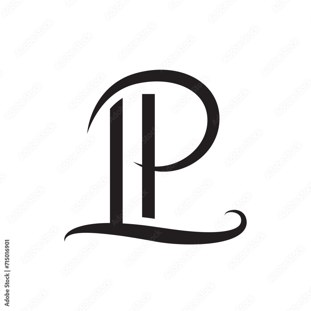 Creative Letter LP Logo. Abstract Business Logo Design Template whit and black icon and symbol. Creative Letter LP Logo. Abstract Business Logo Design Template whit and black icon and symbol.