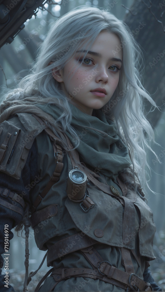Realistic anime style soldier woman Realistic anime style soldier woman