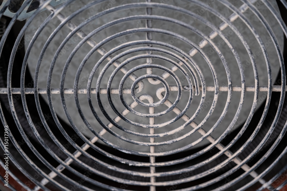 Close-up of fan on remodel construction job site.  