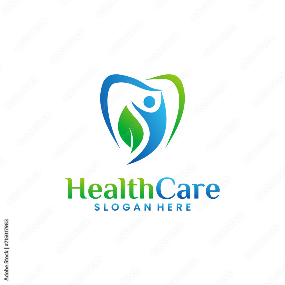 Abstract round logo with happy human silhouette. template design