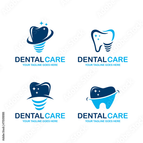 collection dental clinic logo set. logo bundle