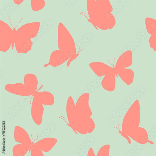 seamless butterfly silhouette pattern vector