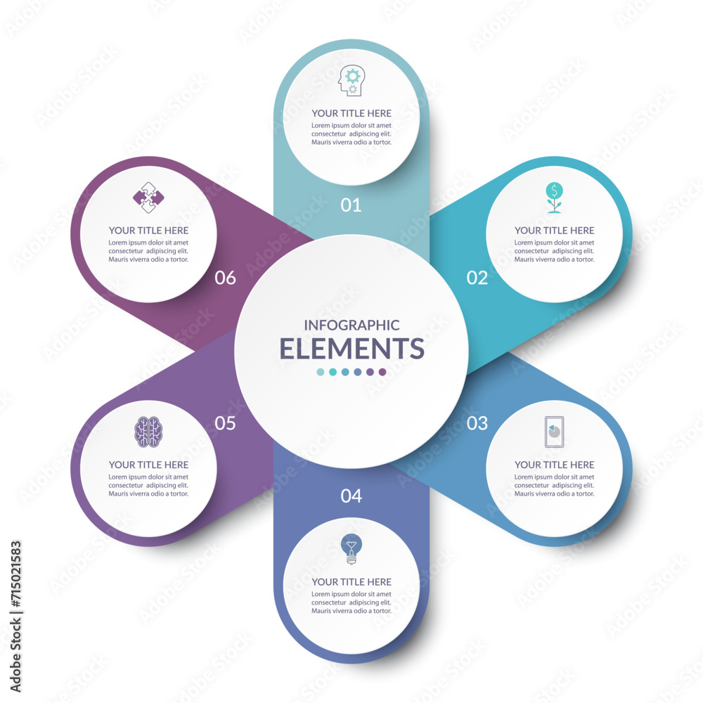 Vector infographic circle. Cycle diagram with 6 steps. Simple and accessible infographic design for report, business analytics, data visualization, social media and presentation. Easy editable. Vector infographic circle. Cycle diagram with 6 steps. Simple and accessible infographic design for report, business analytics, data visualization, social media and presentation. Easy editable.