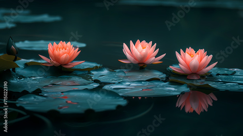 orange water lilies