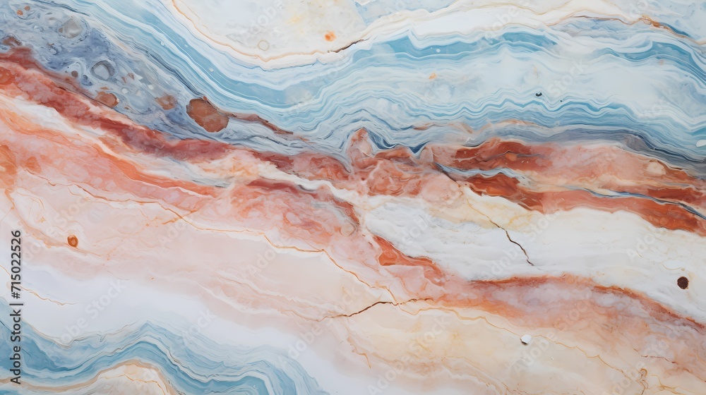 The intricate details of marble transforming into a mesmerizing abstract of harmonious hues.