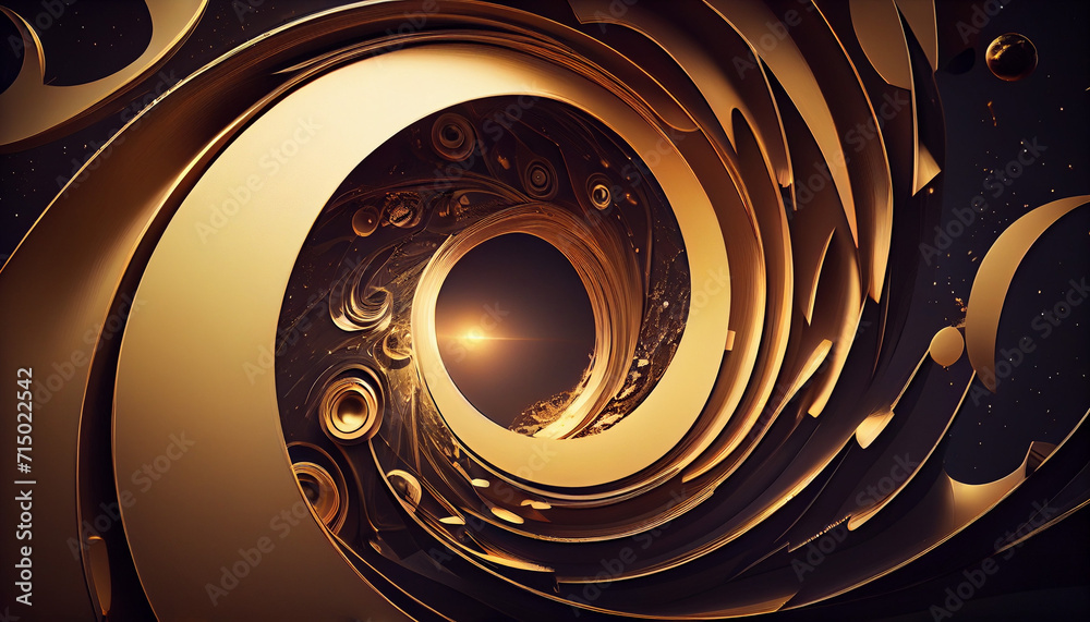 Abstract space background with golden spiral. Created with Generative ...