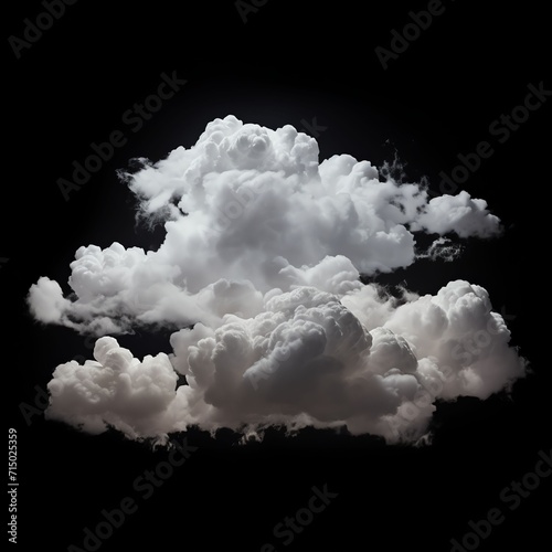 individual clouds on black bakground