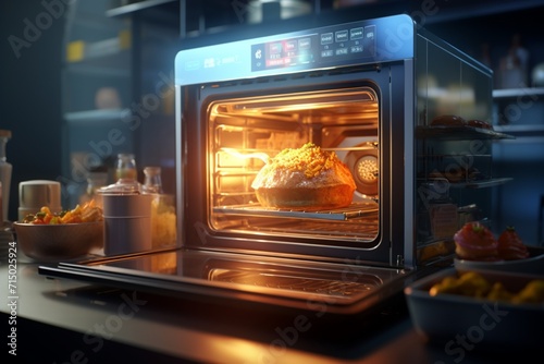 Future cooking technology featuring a digital oven device.
