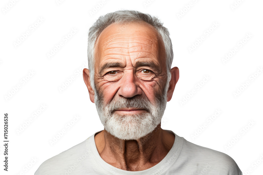Portrait of senior man isolated on transparent background, Serious retired man looks at the camera Portrait of senior man isolated on transparent background, Serious retired man looks at the camera