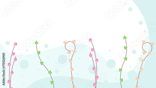 Light Abstract Nature Spring Summer Botanical Background Beautiful With Branches And Flowers Decoration Wallpaper Vector Design Style