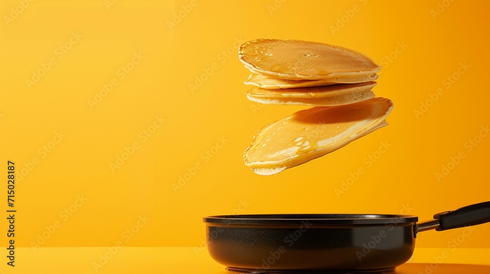Maslenitsa 2024, French crepes, pancakes in a skillet, making pancakes - obrazy, fototapety, plakaty 