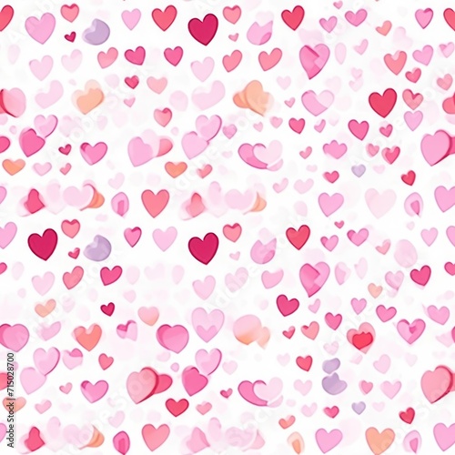 seamless pattern with colorful hearts on a white background