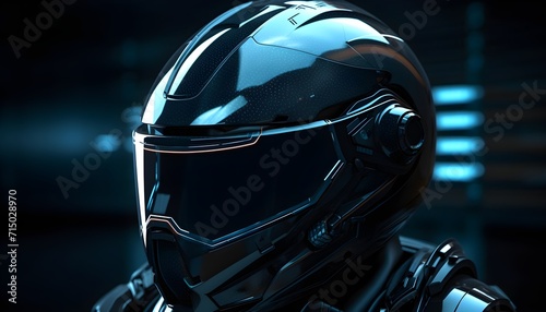 Futuristic biker helmet, futuristic background