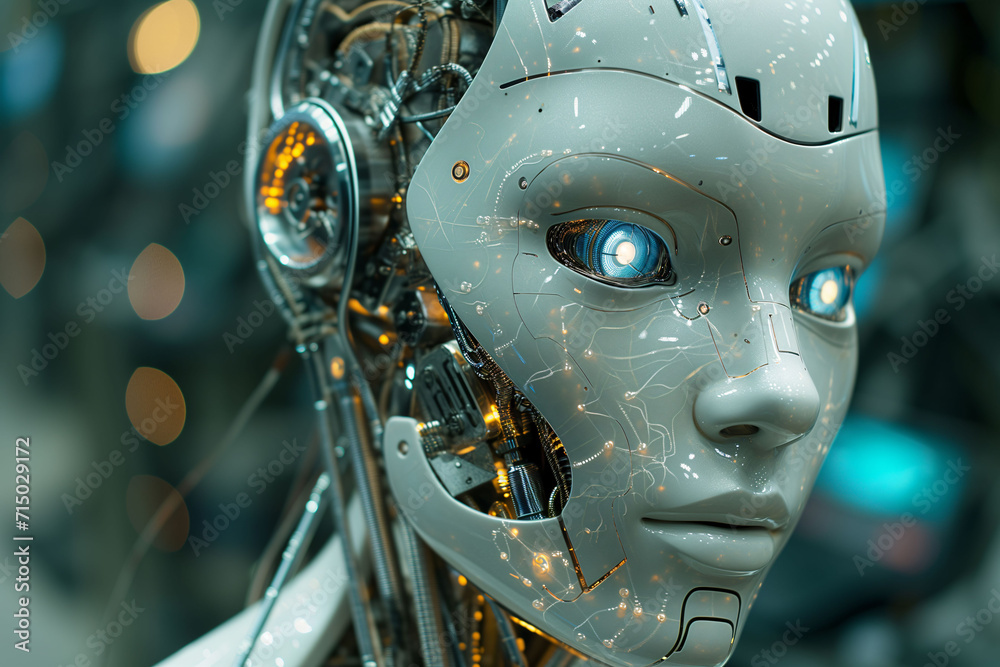 3d rendered illustration of a cyborg head 3d rendered illustration of a cyborg head