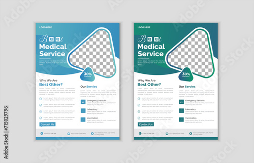 Dental and Corporate healthcare and medical flyer or poster design layout template	