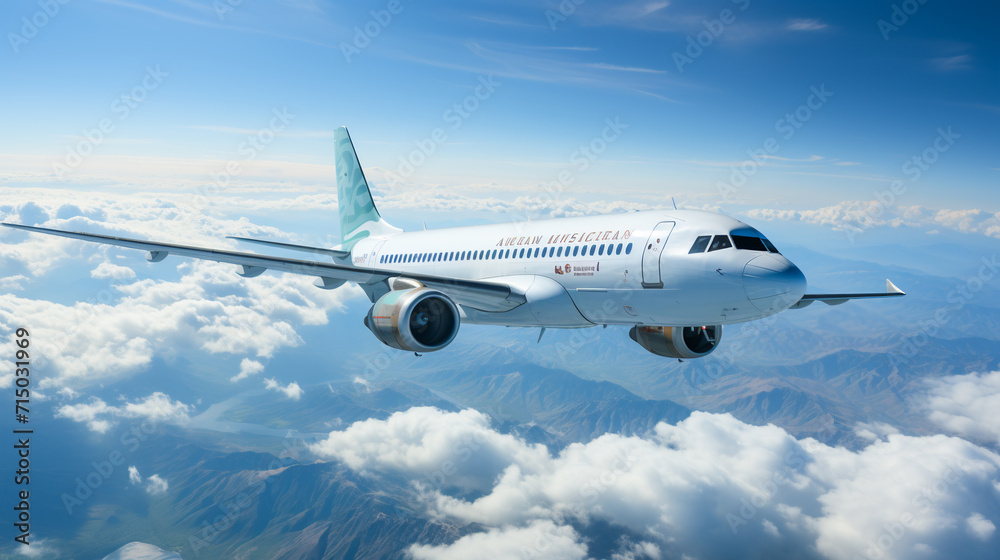Airplane flying above clouds Airplane flying above clouds