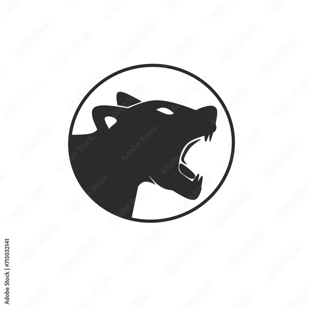 Obraz premium black tiger head logo design 