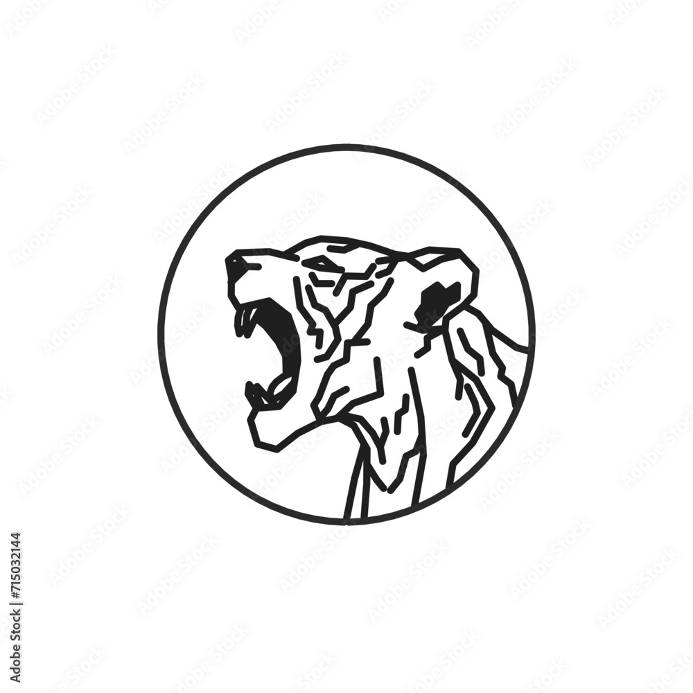 Fototapeta premium Abstract tiger head logo design illustration
