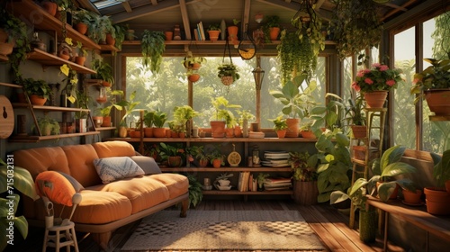 Transformed Garden Shed into a Bohemian Haven with Cozy Setting - AI-Generative