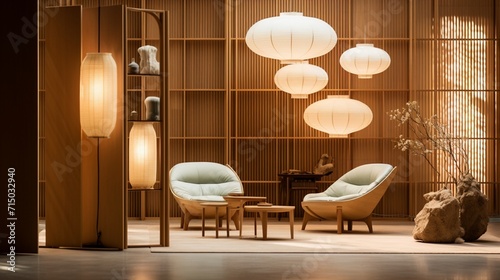 Spacious Capture of a Japanese-Inspired Interior with Thoughtful Design Elements and Abundant Natural Light - AI-Generative