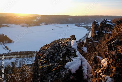 Kipfenberg, winterliche Arnsberger Leite mit Sonnenuntergang photo