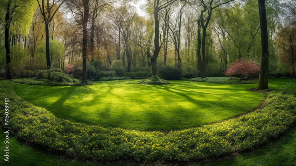 Smooth Carpet of Verdant Grass.  Expansive Green Serenity Landscape