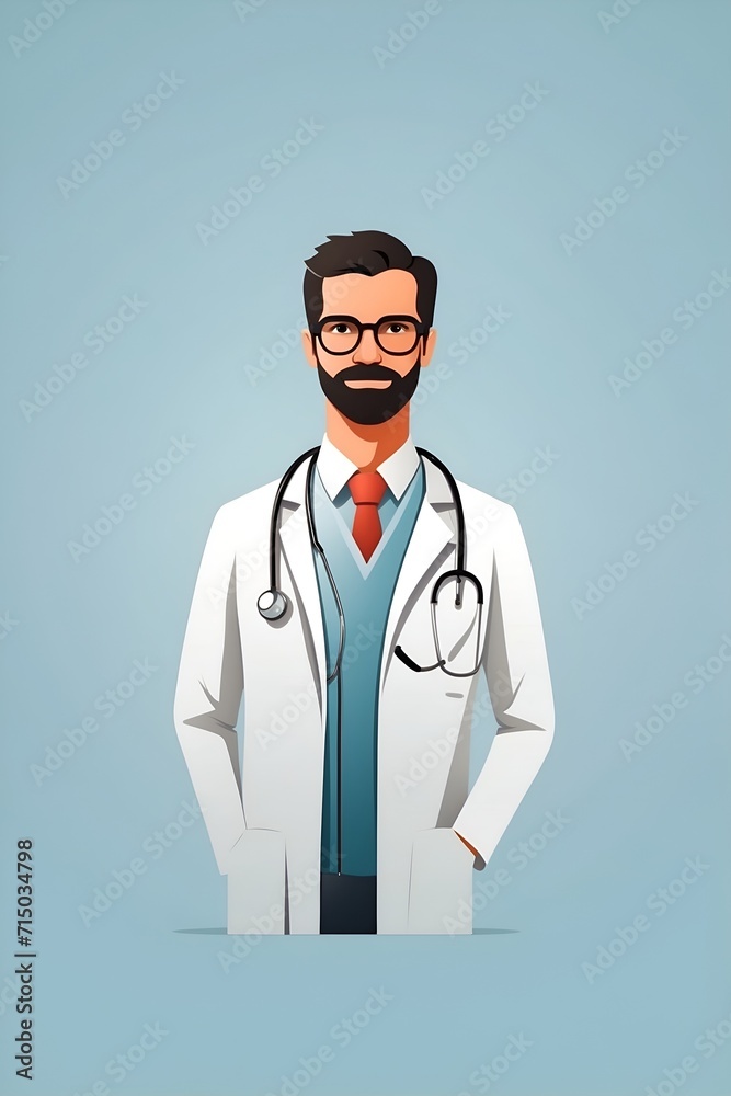 Bearded Scientist in Lab Coat Conducting Experiments. Generative AI. Bearded Scientist in Lab Coat Conducting Experiments. Generative AI.