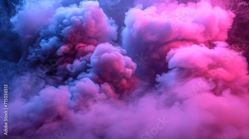 Abstract colorful ink clouds in water creating dreamlike smoke patterns photo