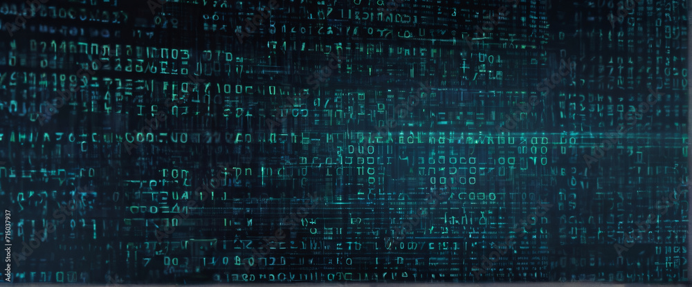 An abstract digital background with binary code and AI algorithms running in the background An abstract digital background with binary code and AI algorithms running in the background
