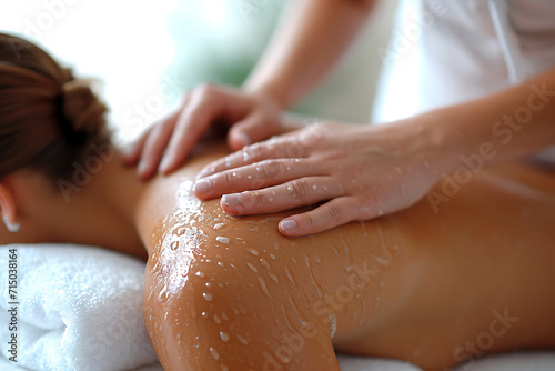 Wallpaper Mural Masseur doing massage on woman body at beauty spa Torontodigital.ca