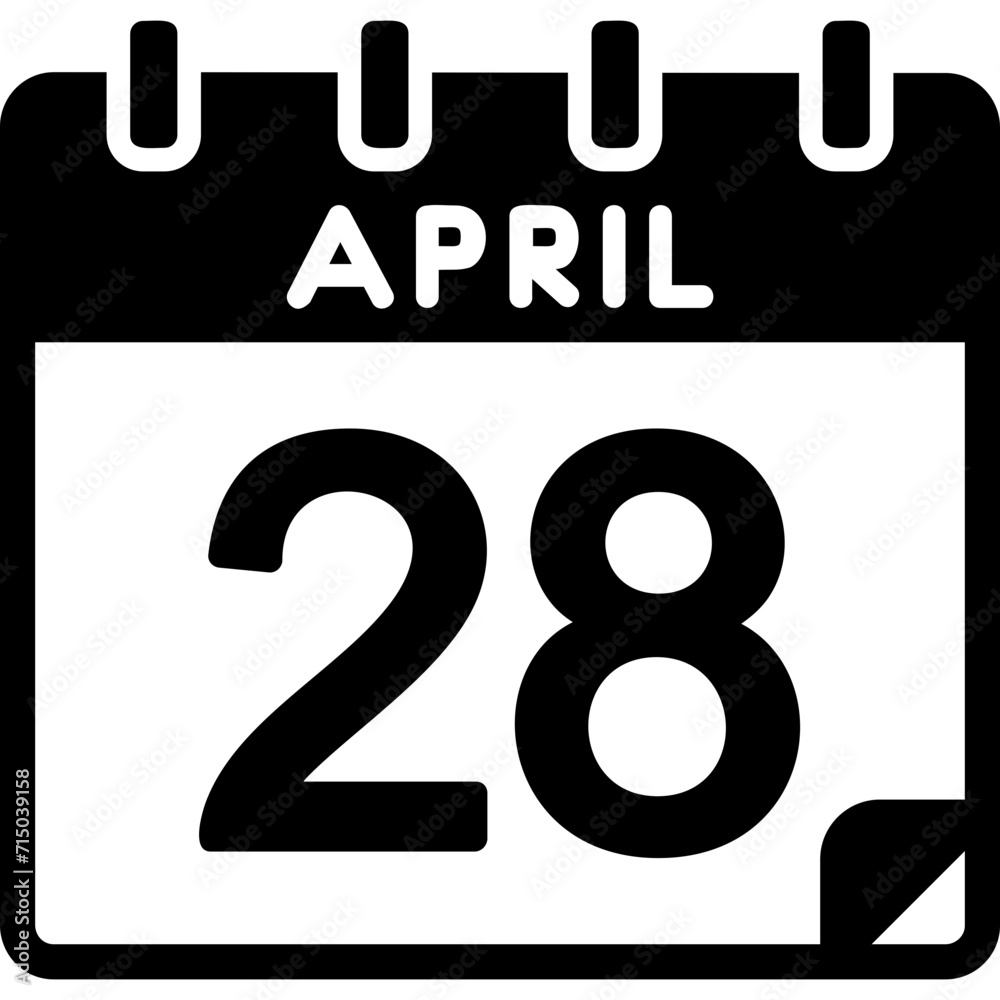 28 April Flat Icon 28 April Flat Icon