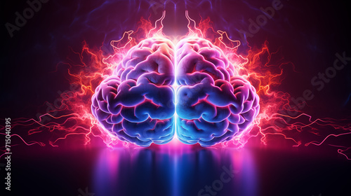 Electric Brain Activity with Neural Fireworks in Deep Purple Space