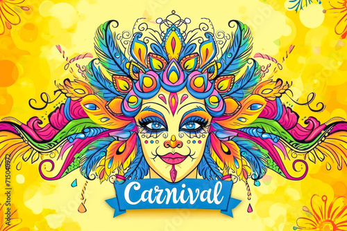 Brazilian carnival banner generative ai