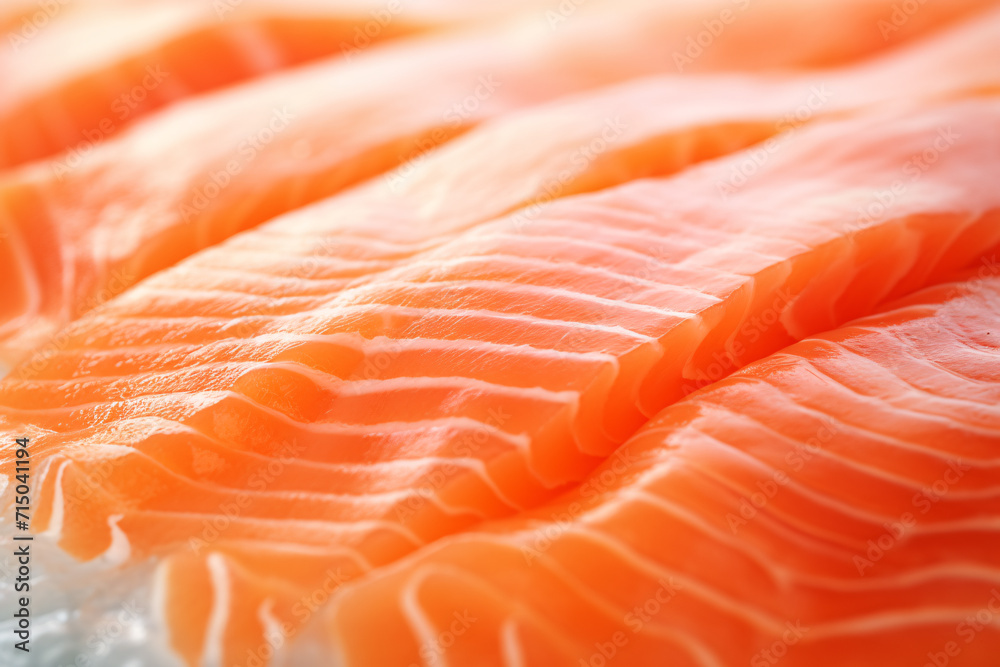 Close up of fresh raw salmon fish filet Close up of fresh raw salmon fish filet