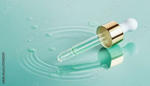 Pipette with Serum with Liquids - Closeup of Cosmetics or Make-up. 