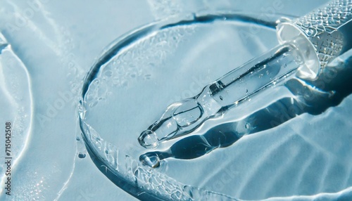 Pipette with Serum with Liquids - Closeup of Cosmetics or Make-up. 