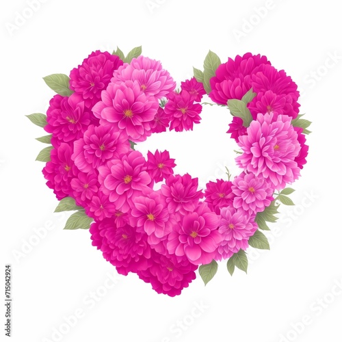 beautiful flowers for mother's day and valentine's day, vector of woman’s day, illustration of rose heart, heart made of flowers for valentine’s day