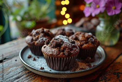 Delicious chocolate muffins