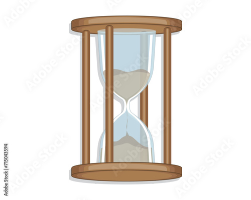 vector design of a tool commonly used to see or monitor time called an hourglass where the center is filled with sand in glass and surrounded by a handle made of wooden poles and boards