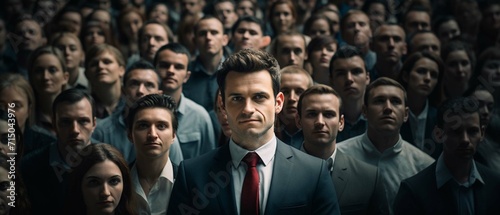  Business man in crowd