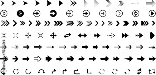 Arrows icons set. Arrow icon collection. Set different arrows or web design. Arrow flat style isolated on white background - stock vector.