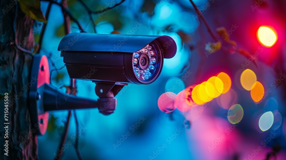 Night vision surveillance cameras ensuring a secure perimeter even in