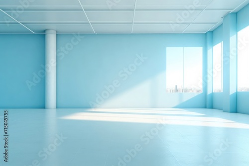 Empty bright room with free space  light from the window  free space for text
