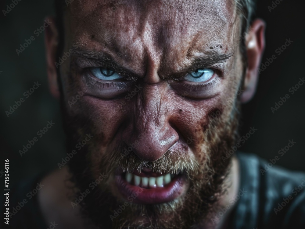 A man with a beard and blue eyes. Generative AI. A man with a beard and blue eyes. Generative AI.