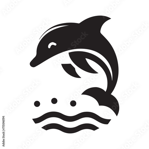 Dolphin black color icon
