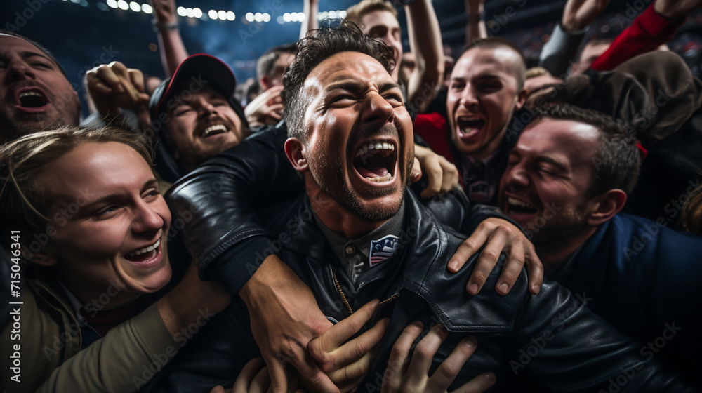 Victorious Moments. Triumphant Scene. Super Bowl Closing Moments - obrazy, fototapety, plakaty 