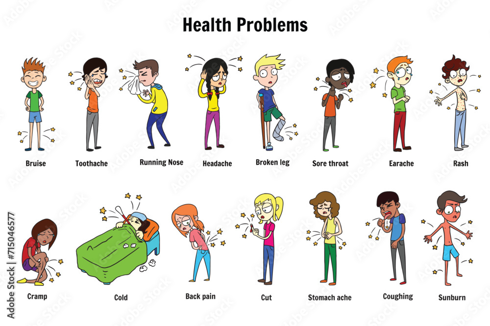Health problems, kid's style of drawing